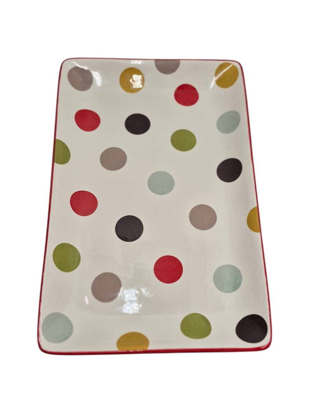 Certified International Nancy Green Polka Dot 15 Inch Serving Tray Platter